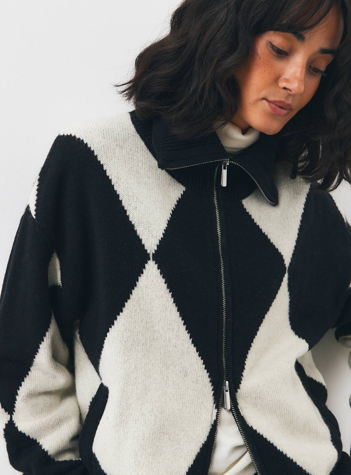 Mono Pure Lambswool Zip-Through Cardigan L - Image 1